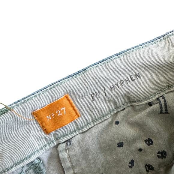 Anthropologie Pilcro & The Letterpress Hyphen Mint Blue Lace Leg Pants sz 27P - Picture 7 of 8